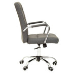 Grey Leather Effect and Chrome Home Office Chair