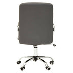 Grey Leather Effect and Chrome Home Office Chair