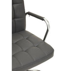 Grey Leather Effect and Chrome Home Office Chair