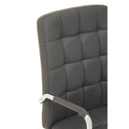 Grey Leather Effect and Chrome Home Office Chair