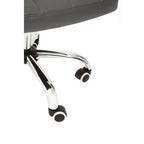 Grey Leather Effect and Chrome Home Office Chair