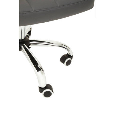 Grey Leather Effect and Chrome Home Office Chair