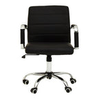 Black Leather Effect and Chrome Home Office Chair