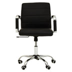 Black Leather Effect and Chrome Home Office Chair