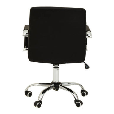 Black Leather Effect and Chrome Home Office Chair