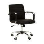 Black Leather Effect and Chrome Home Office Chair