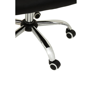 Black Leather Effect and Chrome Home Office Chair