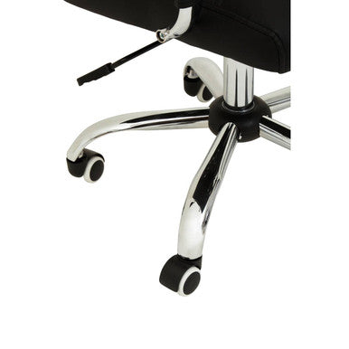 Black Leather Effect and Chrome Home Office Chair
