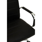 Black Leather Effect and Chrome Home Office Chair