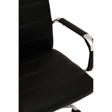 Black Leather Effect and Chrome Home Office Chair