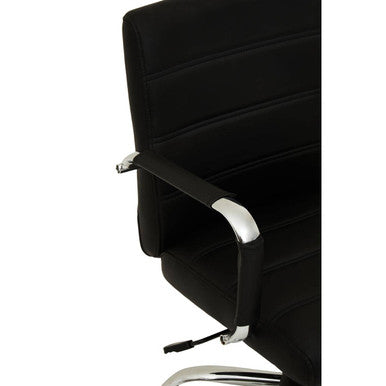 Black Leather Effect and Chrome Home Office Chair