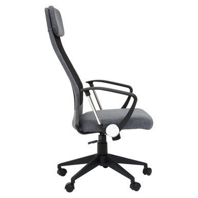 Black Mesh and Grey Fabric Home Office Chair