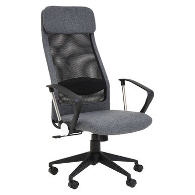 Black Mesh and Grey Fabric Home Office Chair