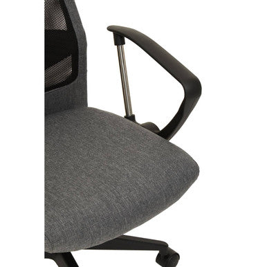 Black Mesh and Grey Fabric Home Office Chair