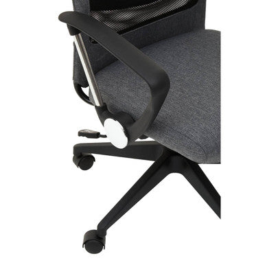 Black Mesh and Grey Fabric Home Office Chair