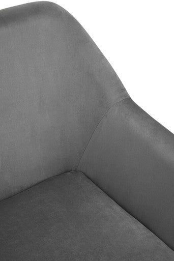 Grey Velvet Accent Chair with Gold Finish Base