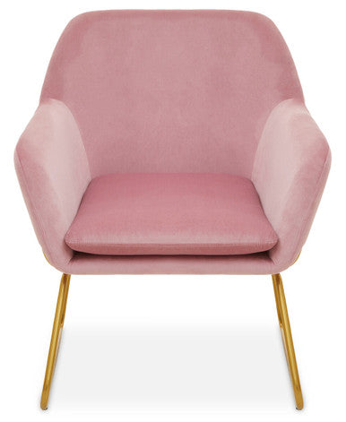 Pink Velvet and Gold Frame Accent Chair