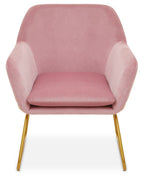 Pink Velvet and Gold Frame Accent Chair