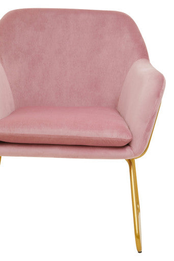 Pink Velvet and Gold Frame Accent Chair