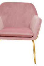 Pink Velvet and Gold Frame Accent Chair