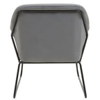 Grey Velvet Accent Chair with Smooth Finish