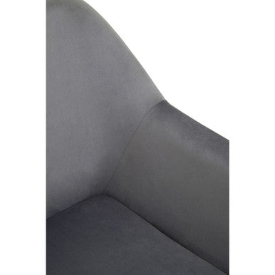 Grey Velvet Accent Chair with Smooth Finish