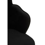 Black Velvet Dining Chair with Scalloped Back