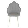 Scalloped Grey Velvet Chair