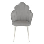 Scalloped Grey Velvet Chair