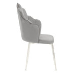 Scalloped Grey Velvet Chair