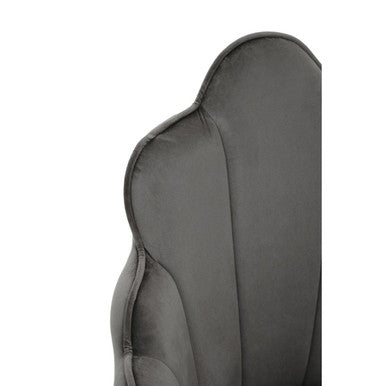 Scalloped Grey Velvet Chair