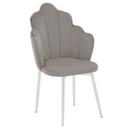 Scalloped Grey Velvet Chair