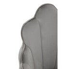 Grey Velvet Dining Chair with Scalloped Back
