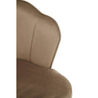 Scalloped Mink Velvet Dining Chair