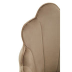 Scalloped Mink Velvet Chair with Gold Legs