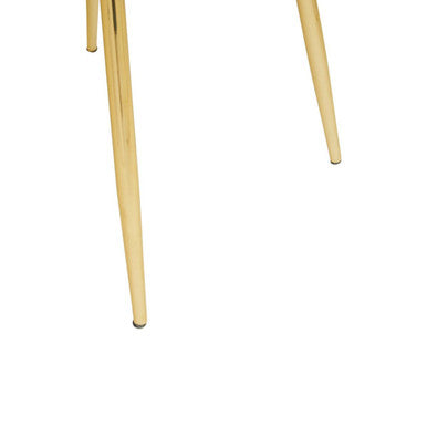 Scalloped Mink Velvet Chair with Gold Legs