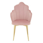 Pink Velvet Dining Chair with Gold Metal Legs