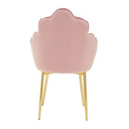 Pink Velvet Dining Chair with Gold Metal Legs