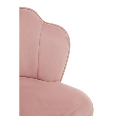 Pink Velvet Dining Chair with Gold Metal Legs