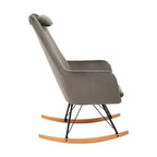 Grey Velvet Rocking Chair