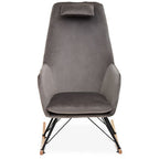 Grey Velvet Rocking Chair