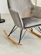 Grey Velvet Rocking Chair