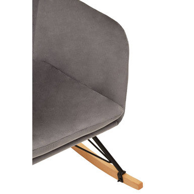 Grey Velvet Rocking Chair