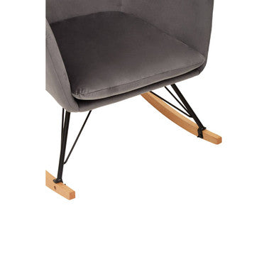 Grey Velvet Rocking Chair