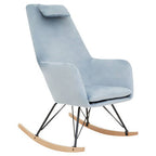 Blue Velvet Rocking Chair