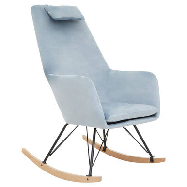 Blue Velvet Rocking Chair