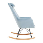 Blue Velvet Rocking Chair