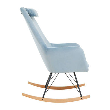 Blue Velvet Rocking Chair