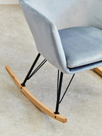 Blue Velvet Rocking Chair