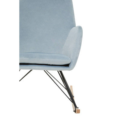 Blue Velvet Rocking Chair